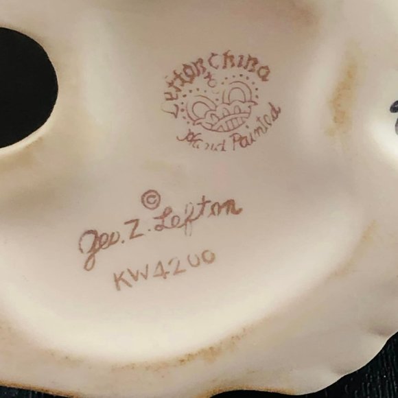 Vintage Bisque Porcelain Lefton February Girl Ponytail Violets Girl of the Month - Picture 5 of 9